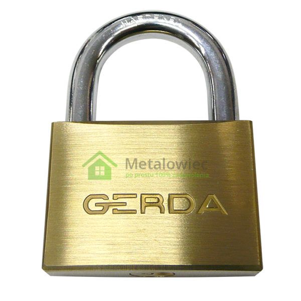 kłódka GERDA pałąkowa z mosiądzu z hartowanym pałąkiem na 3 klucze