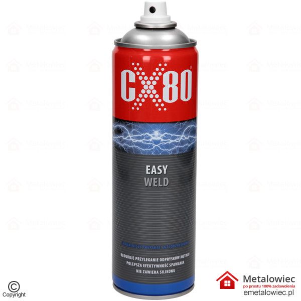 Preparat antyodpryskowy CX80 Easy Weld 500 ml spray polepszający efektywność spawania