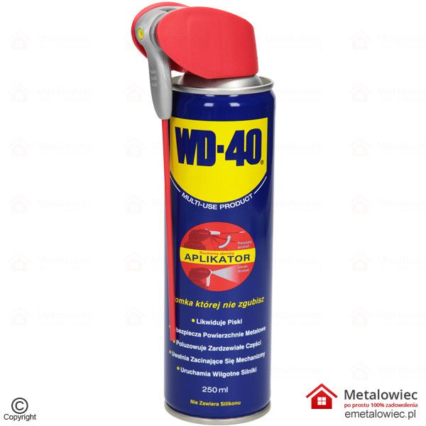 wd 40 250 ml spray zastosowanie w domu samochodzie preparat wielozadaniowy wielofunkcyjny 1001 zastosowań środek uniwersalny z aplikatorem