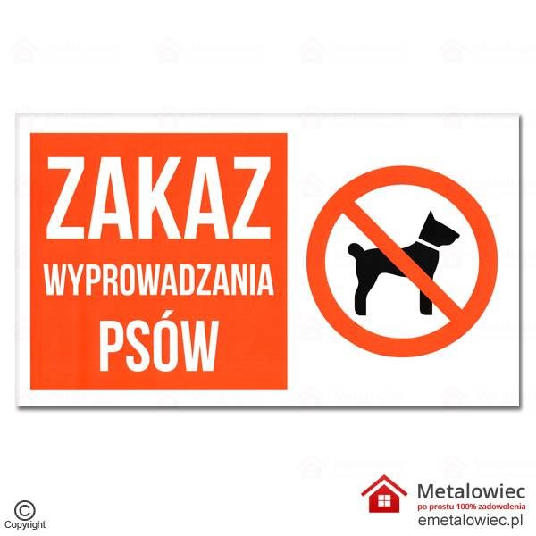 Znaki informacyjne BHP tablica Zakaz wyprowadzania psów 20x10cm