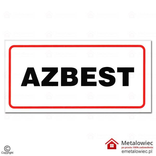 Znaki informacyjne BHP tablica na budowie Azbest PCV 20x10cm