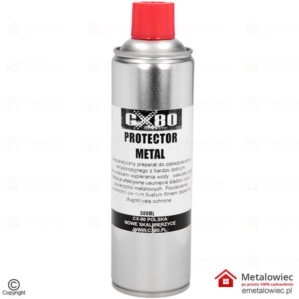 CX80 PROTECTOR METAL 500 ml spray Specjalistyczny preparat do zabezpieczania antykorozyjnego z bardzo dobrymi właściwościami wypierania wody